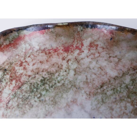 Vtg. Italica ARS POTTERY Italian Hand Painted Scalloped Edge Plate& Lid ~Signed - Picture 14 of 15